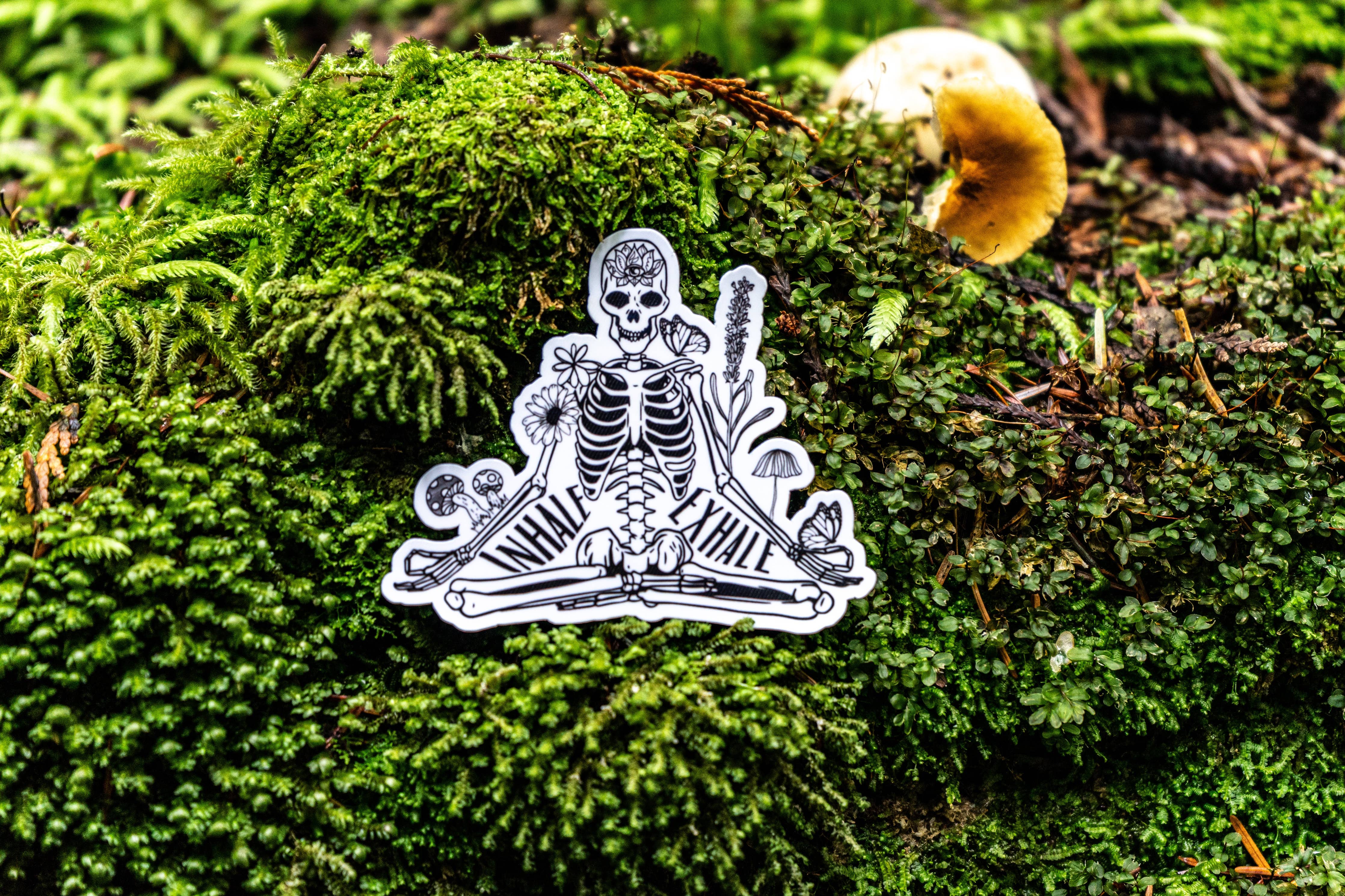 Meditating Skeleton Sticker