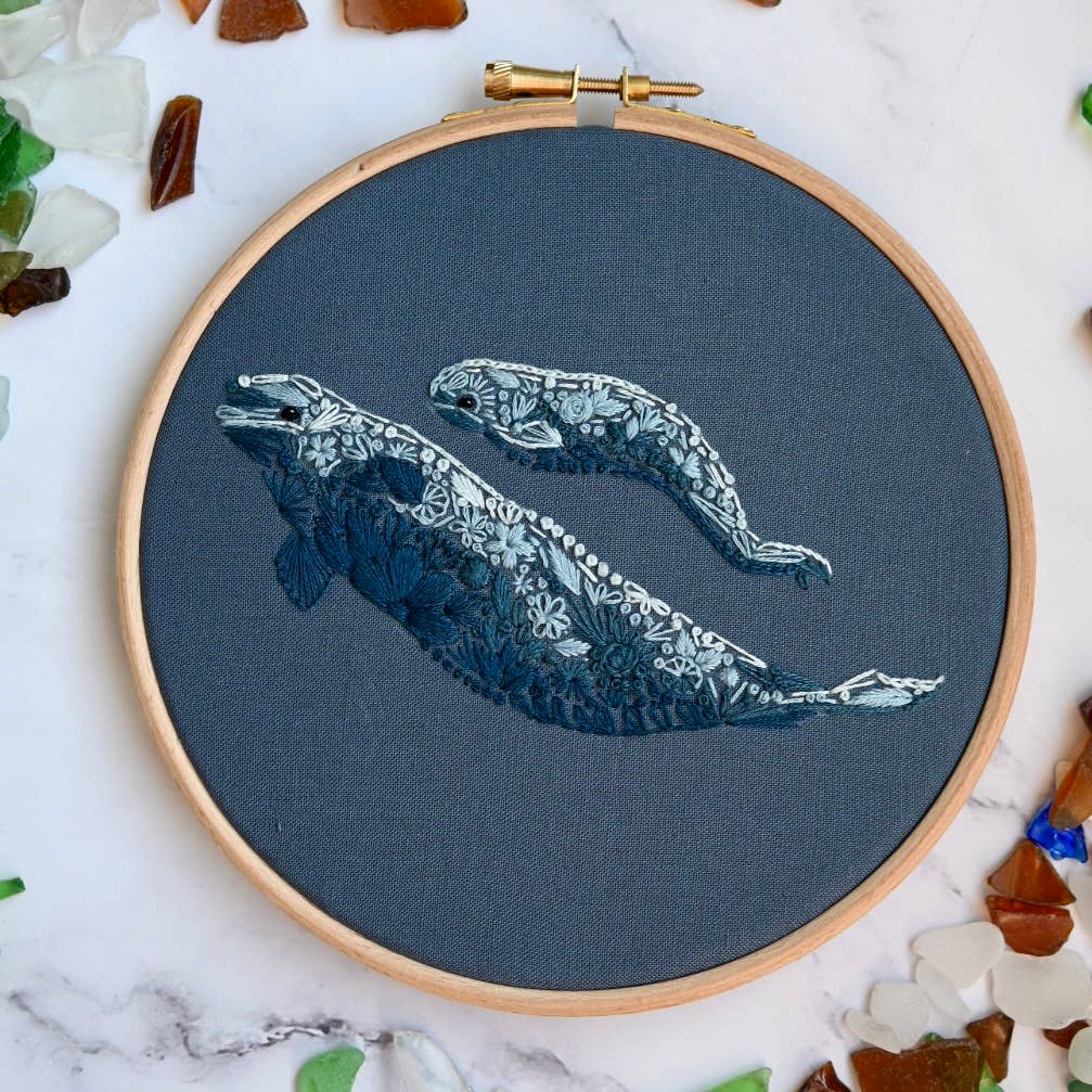 Baby Beluga Embroidery Kit