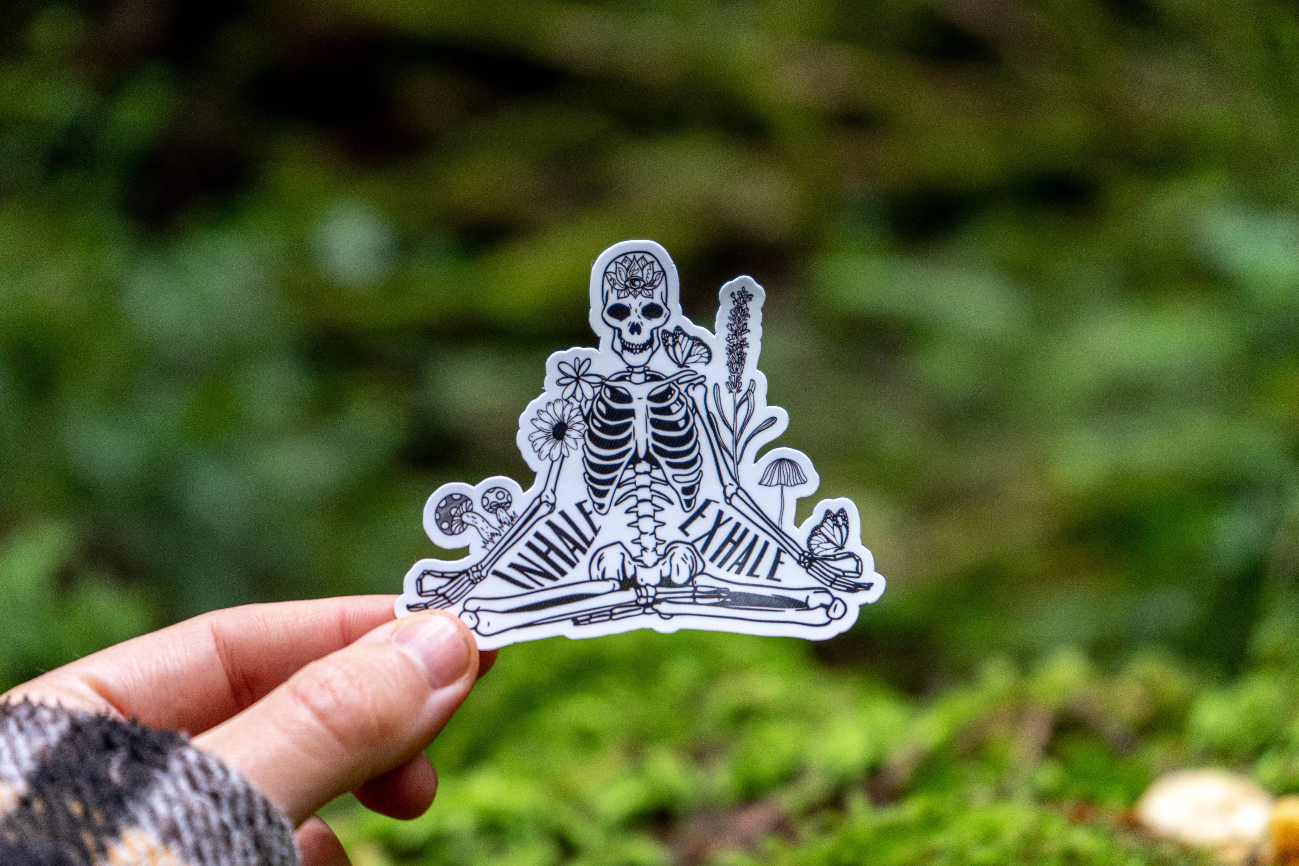 Meditating Skeleton Sticker