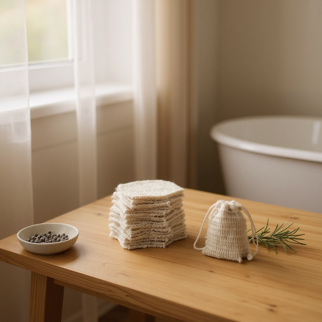 Natural Cotton-Linen Exfoliating Soap Pouch