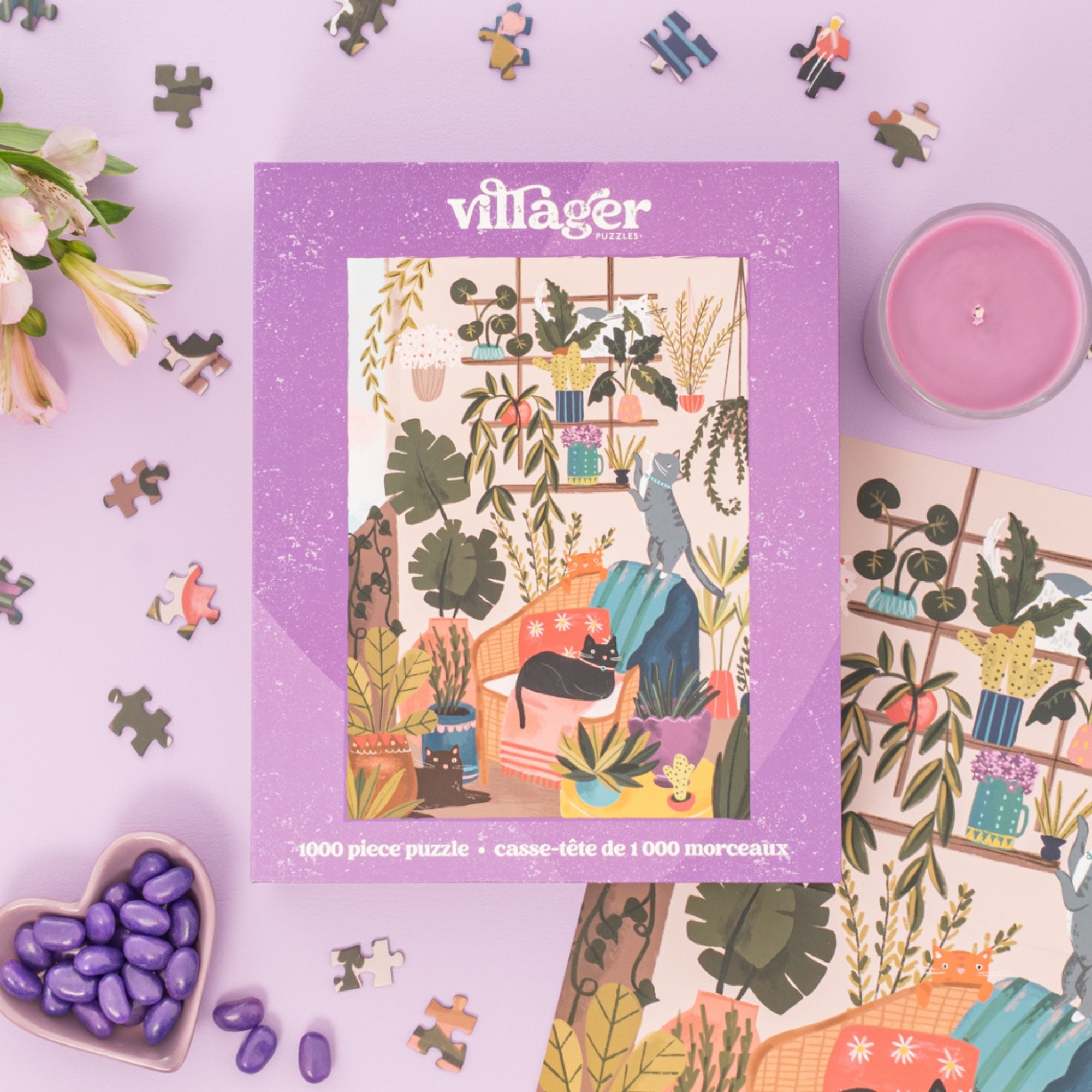 Balcony Cats | 1000-Piece Puzzle for Adults | Designed in Canada by Laura Konyndyk