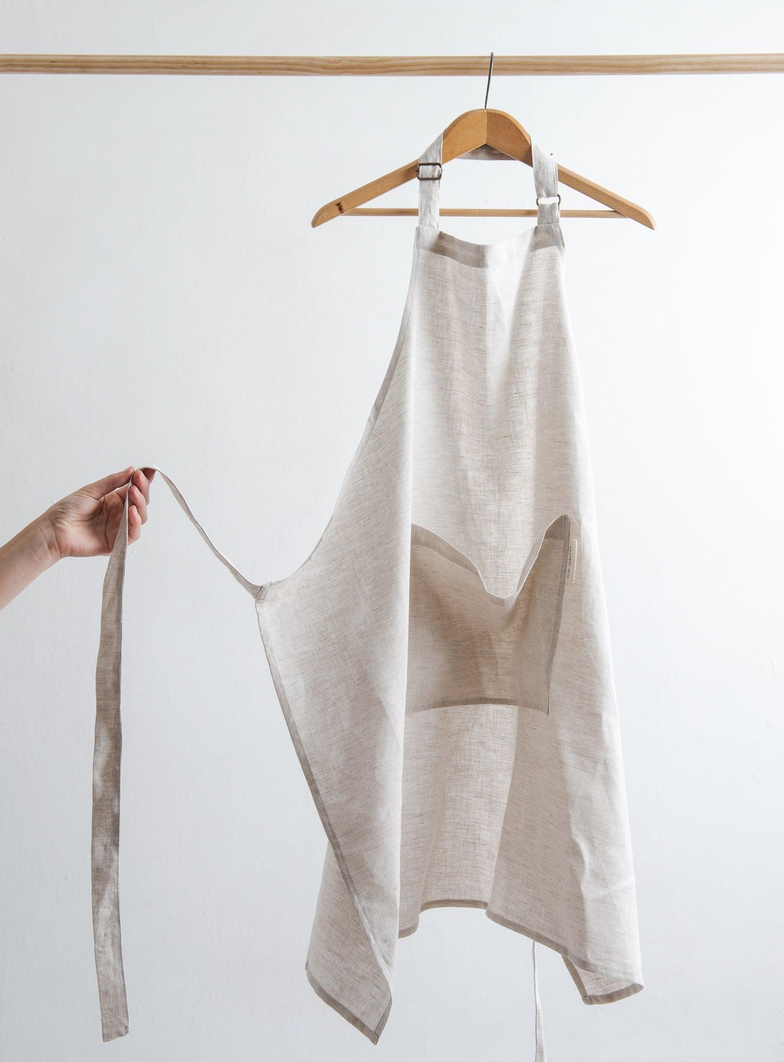 Adjustable Linen Apron - Oatmeal