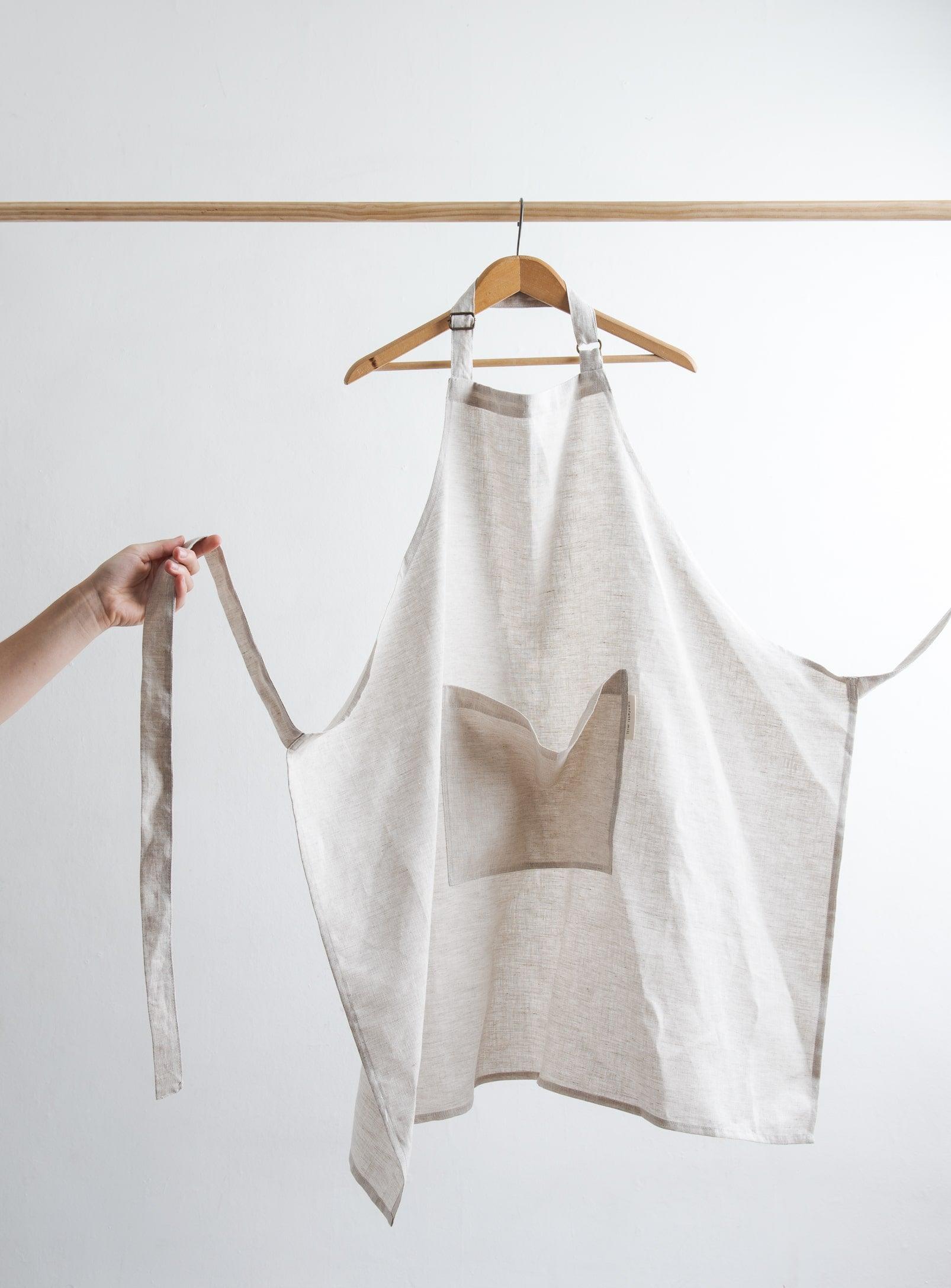 Adjustable Linen Apron - Oatmeal