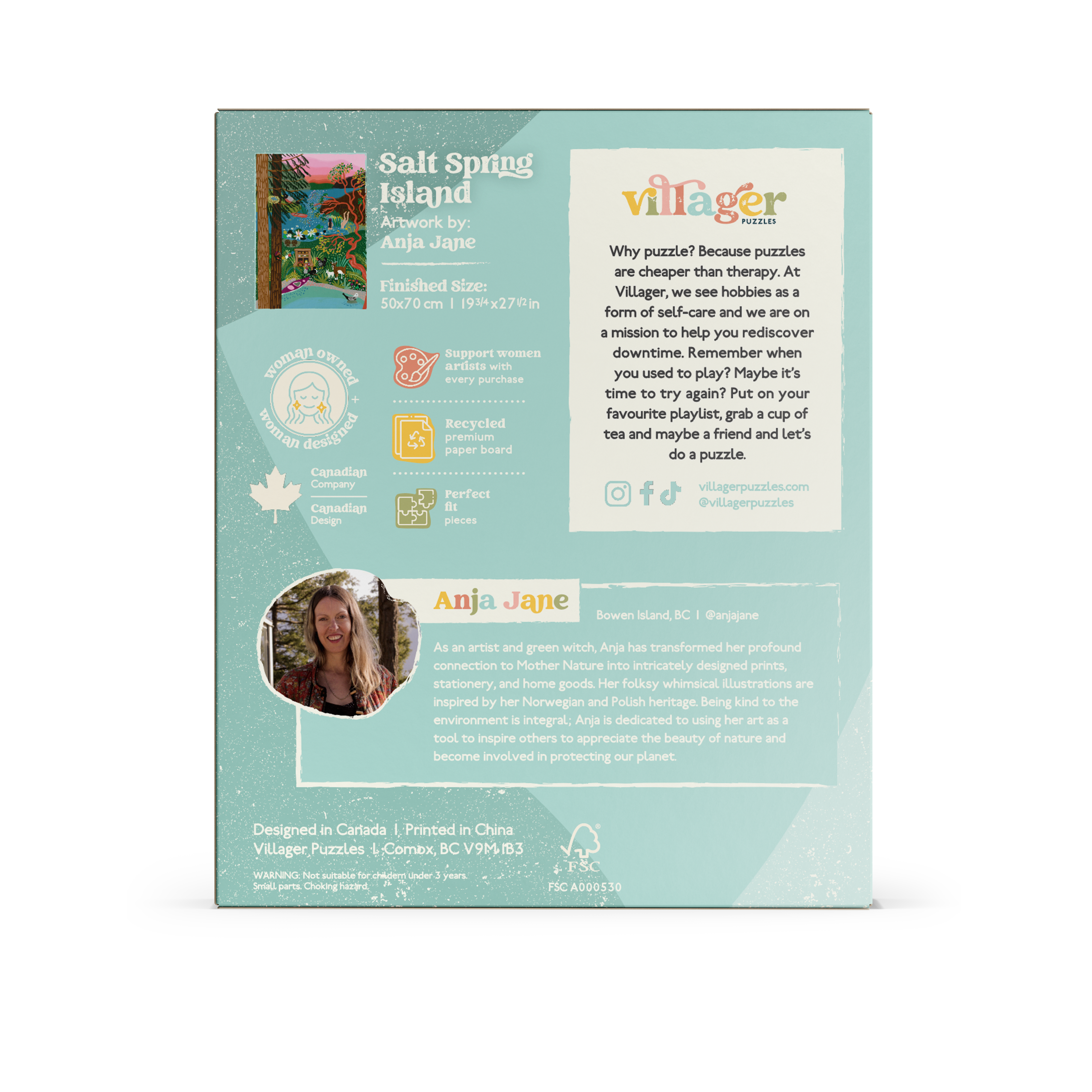 Salt Spring Island Swim | 1000-Piece Puzzle for Adults | Designed in Canada by Anja Jane