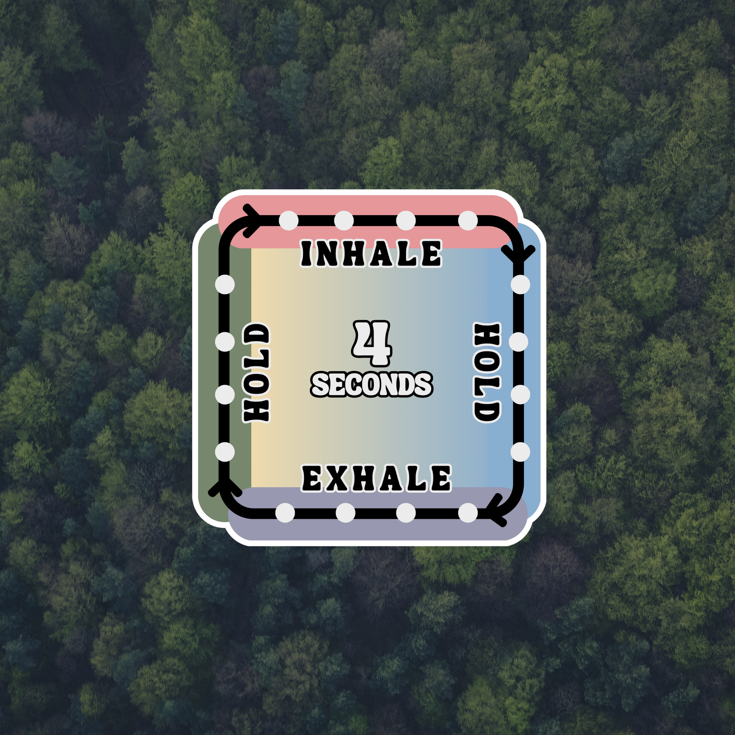 Box Breathing Square Sticker