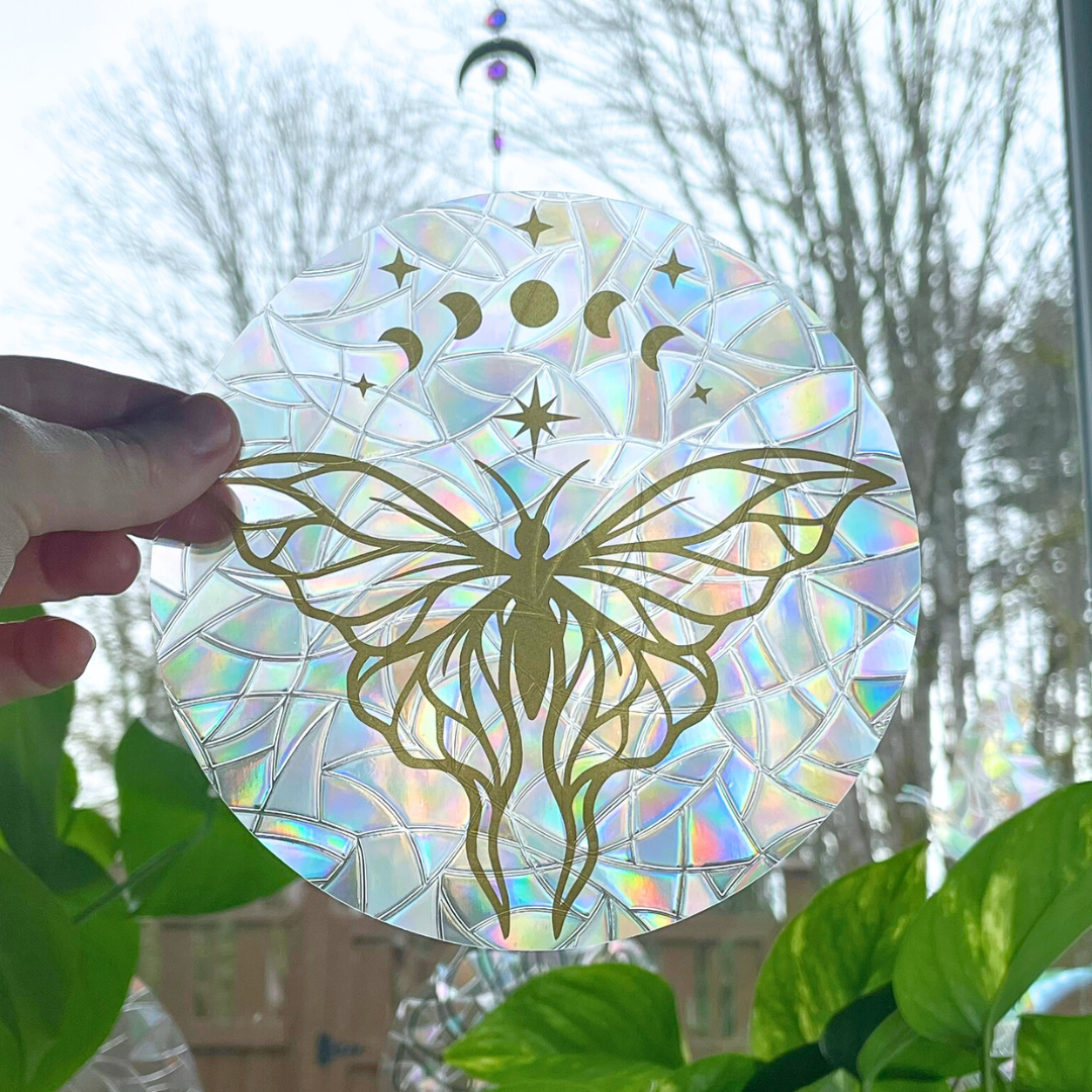 Celestial Moth Suncatcher Sticker