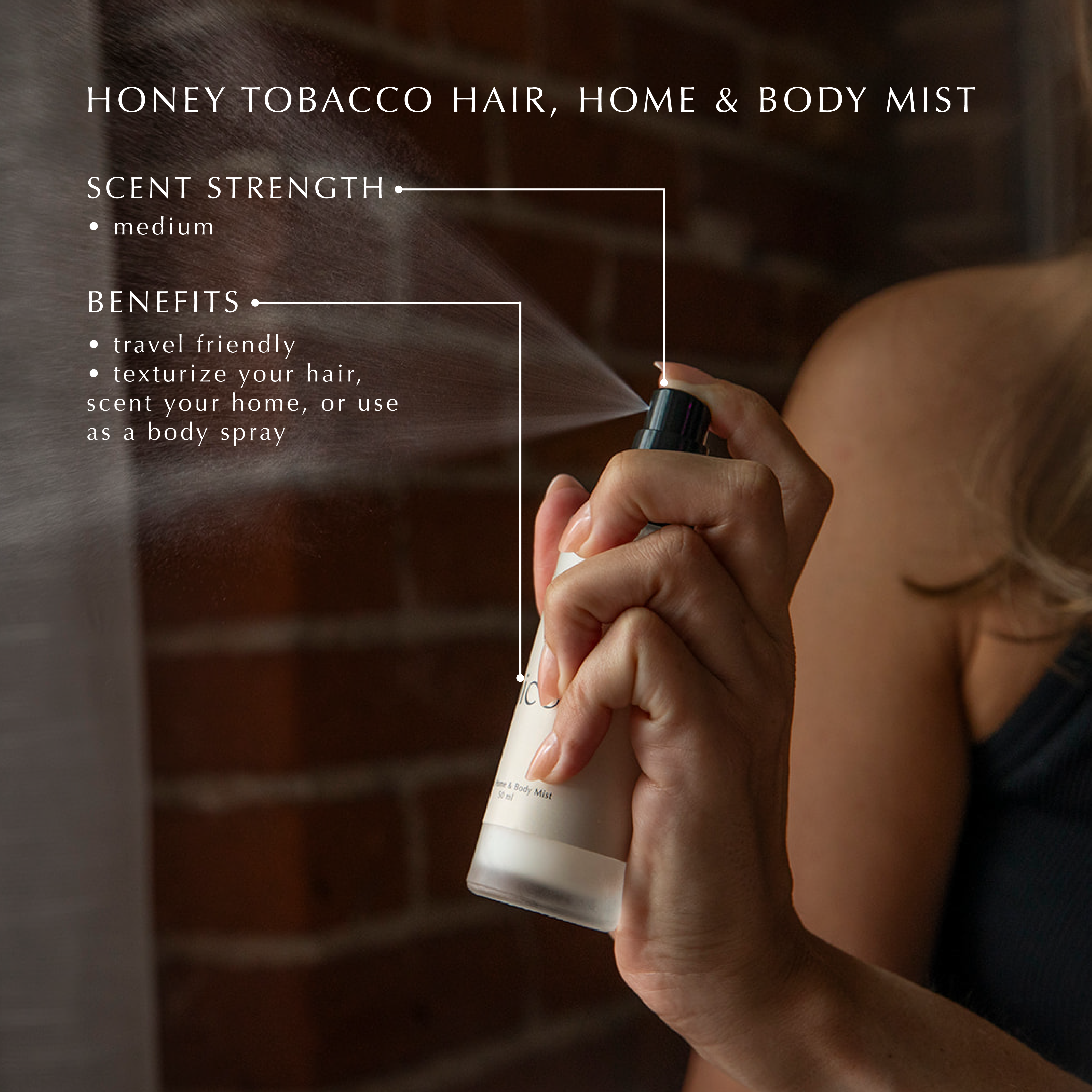Honey Tobacco Hair Home and Body Mist