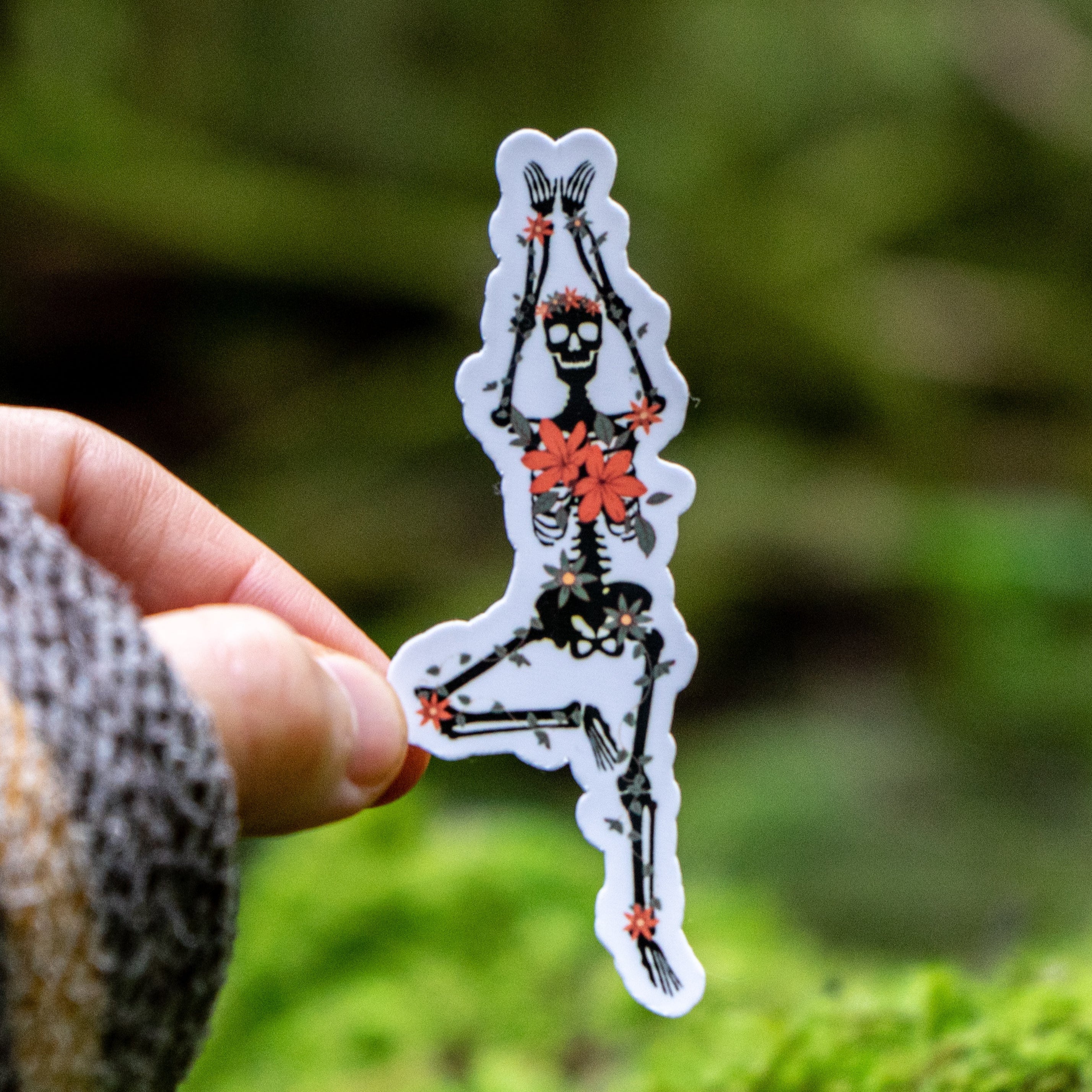 Yoga Skeleton Tree Pose Sticker