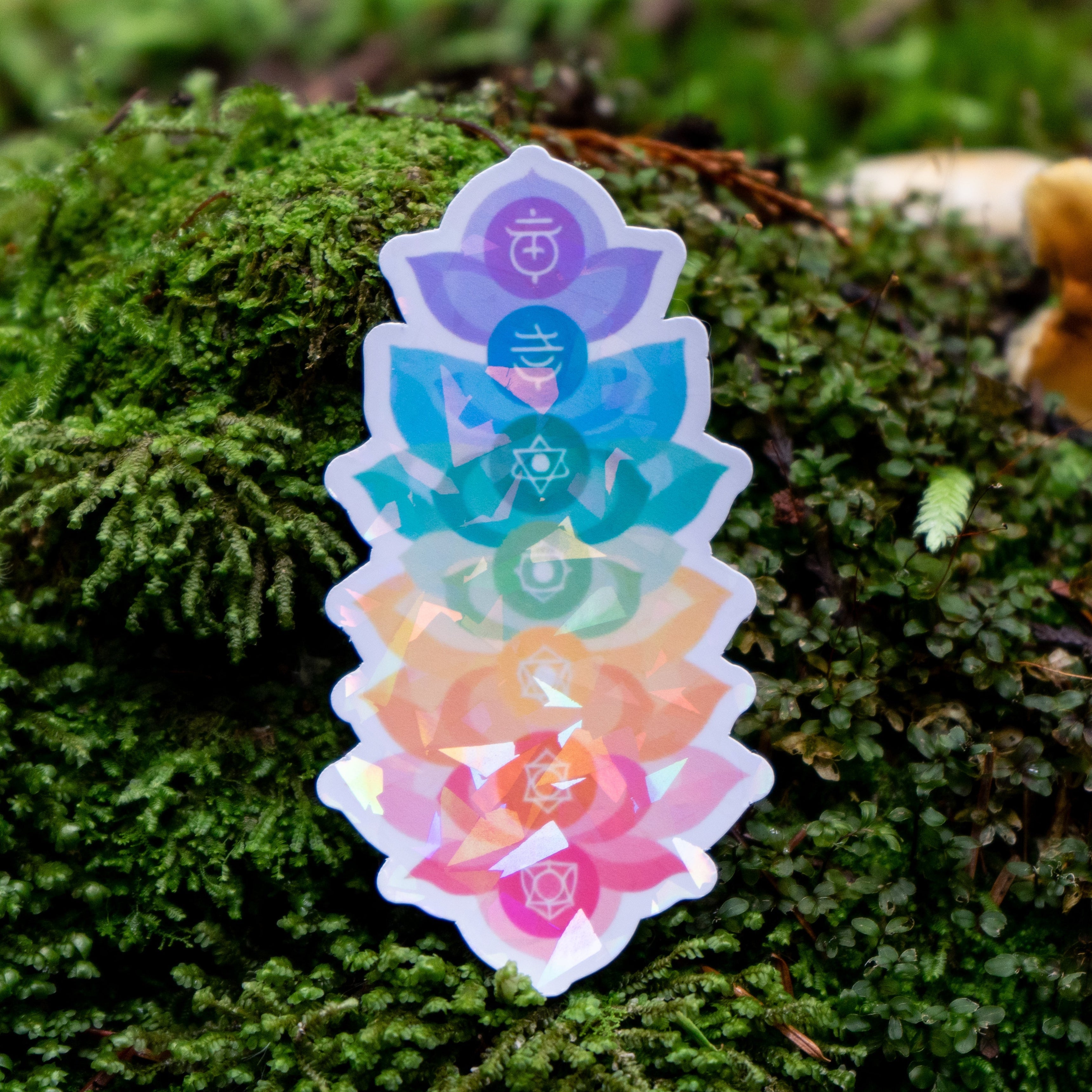 Holographic Chakra Lotus Sticker