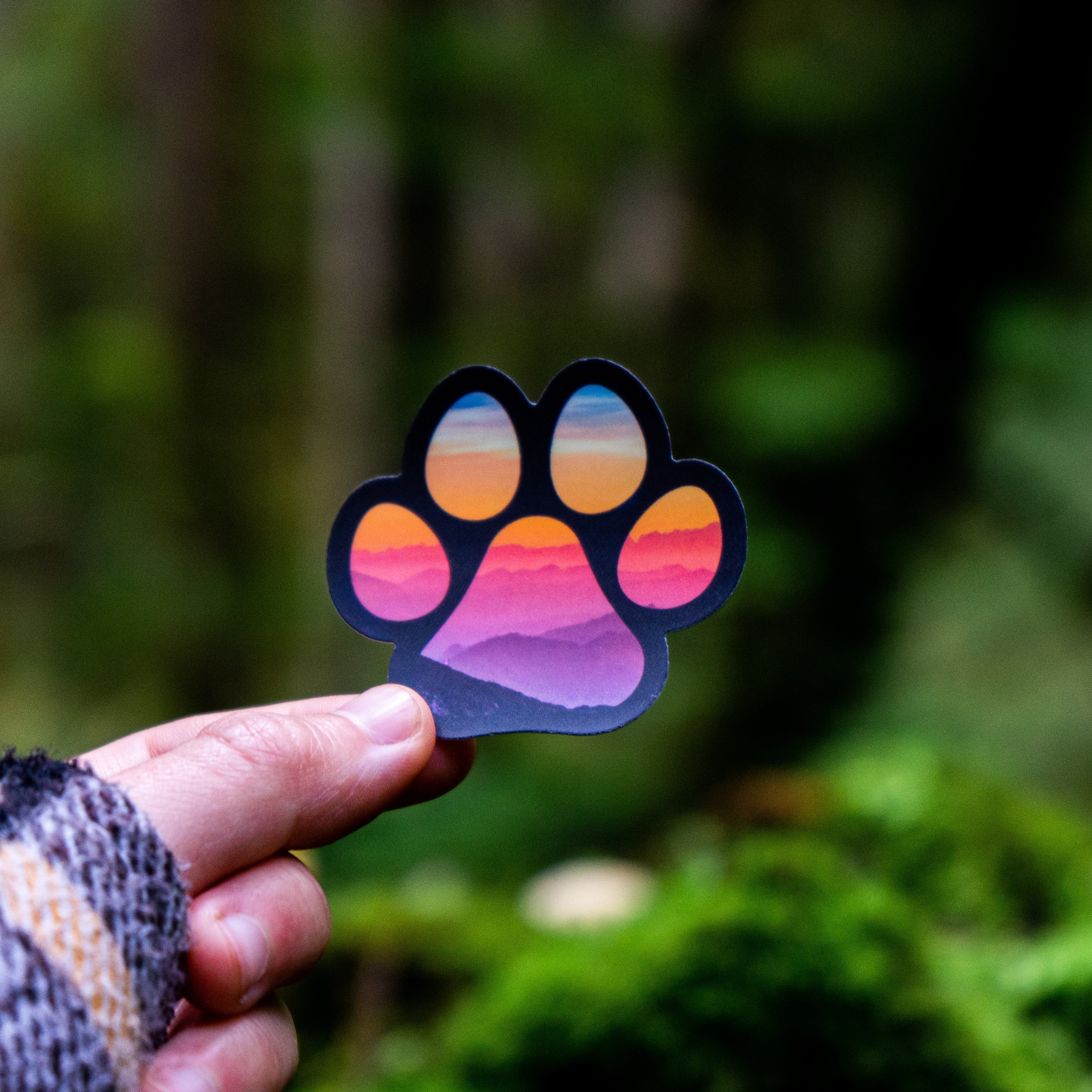 Sunset Paw Print Sticker