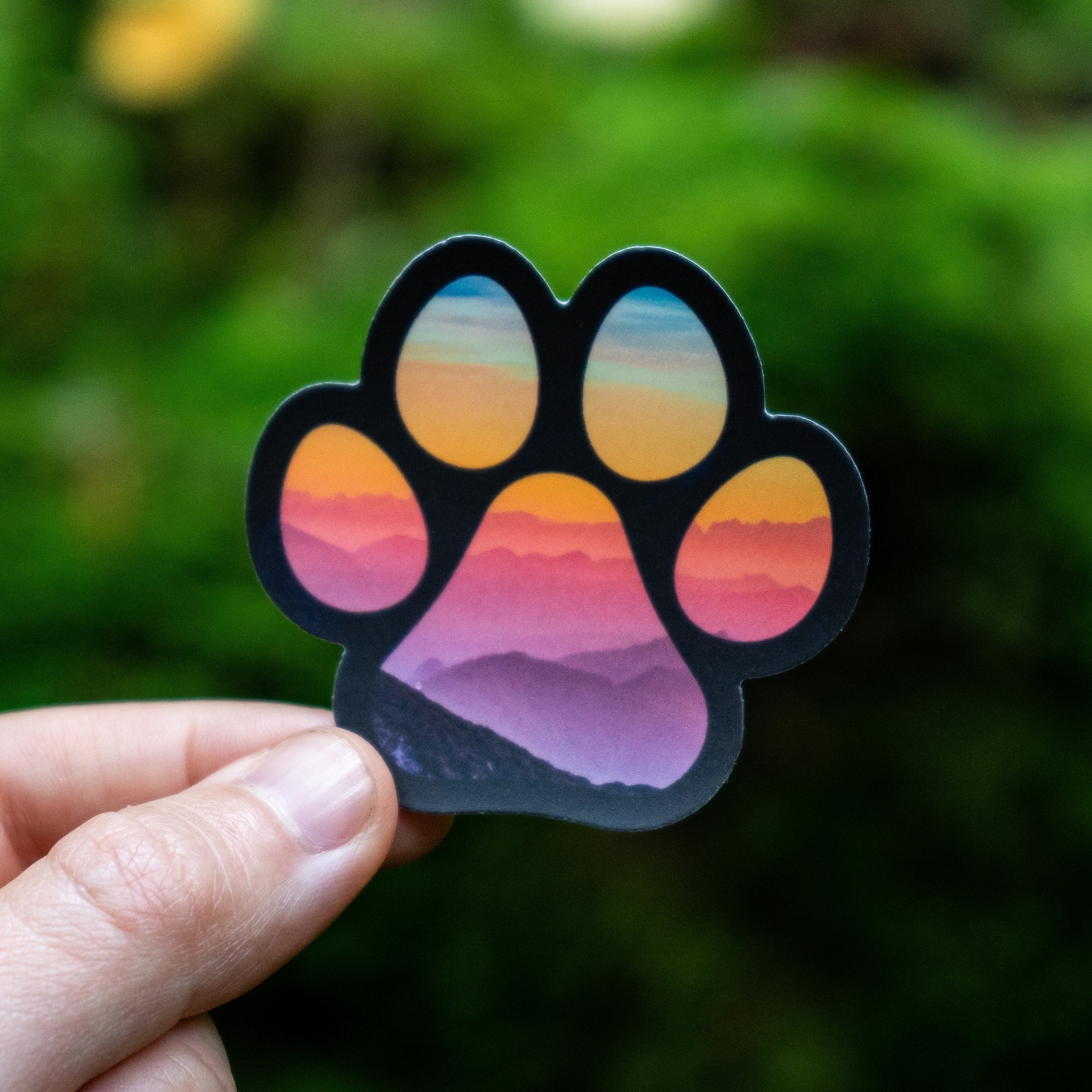Sunset Paw Print Sticker