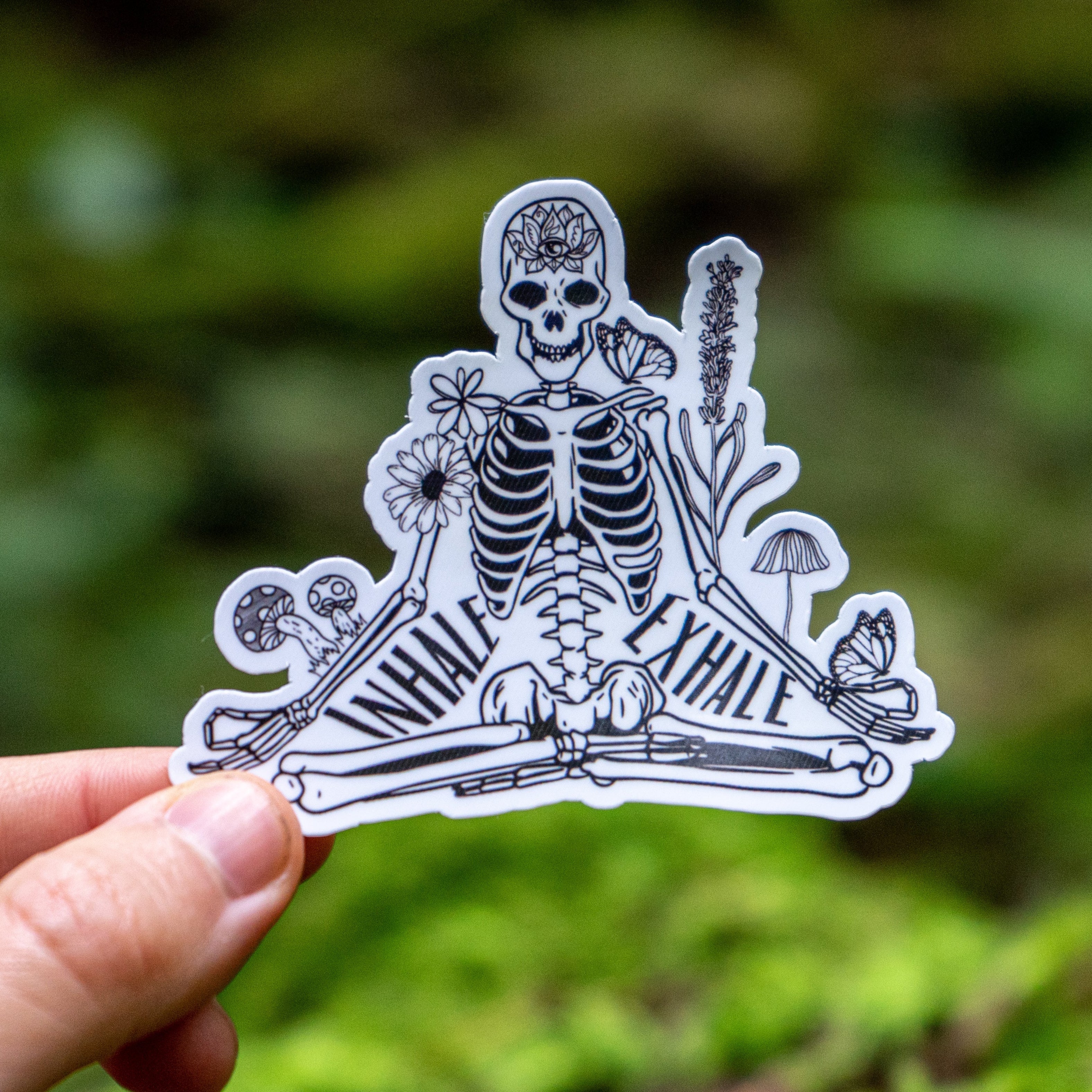 Meditating Skeleton Sticker
