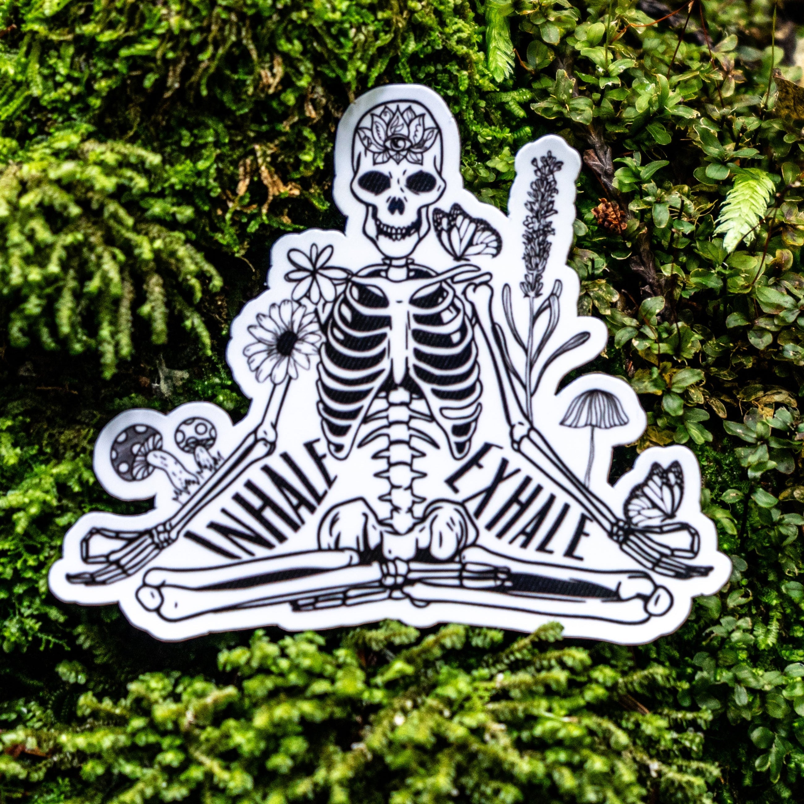 Meditating Skeleton Sticker