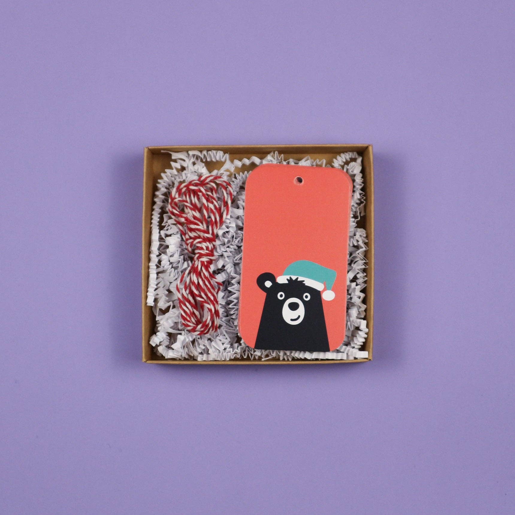 Christmas Gift Tag - Bear Red