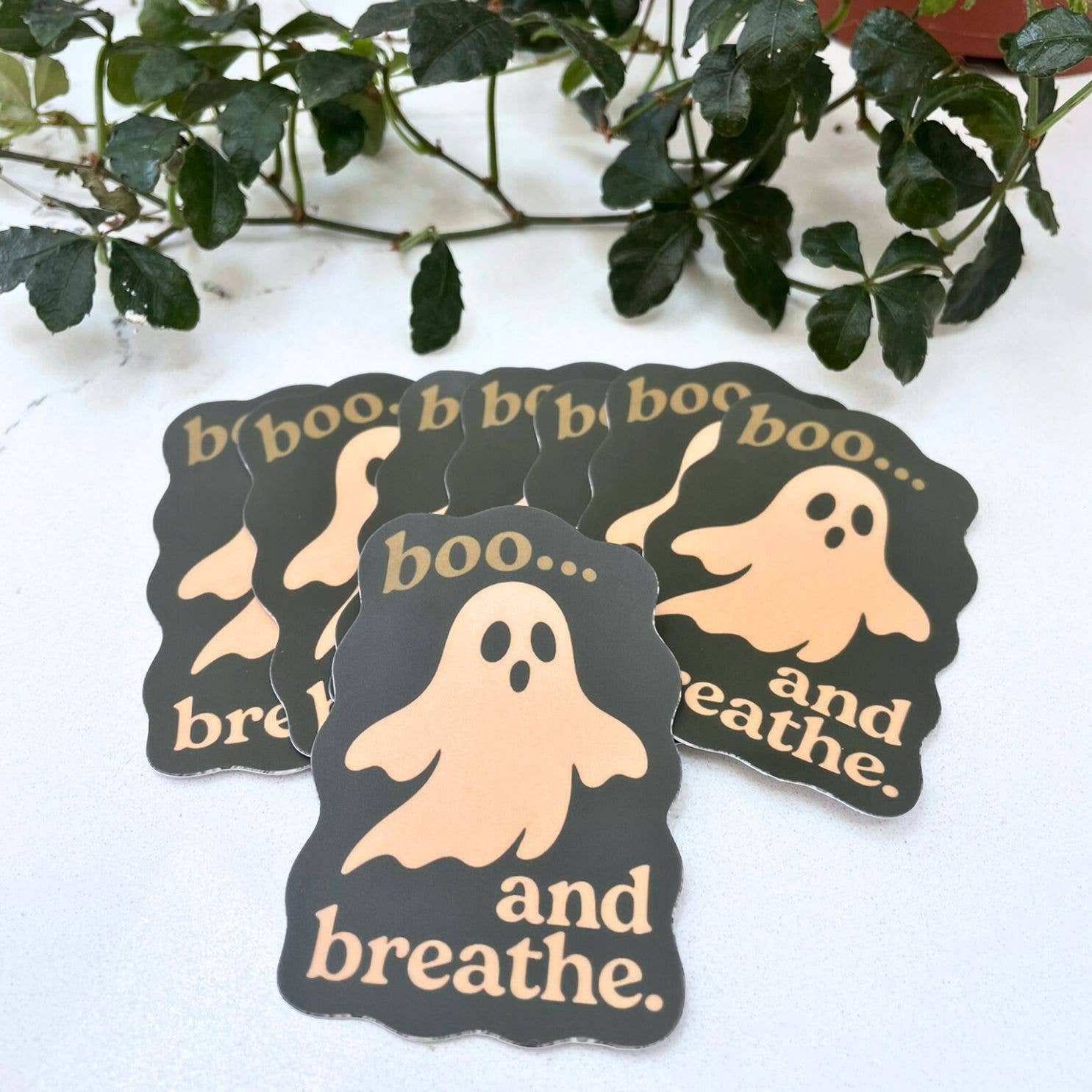 Boo and Breathe Halloween Sticker