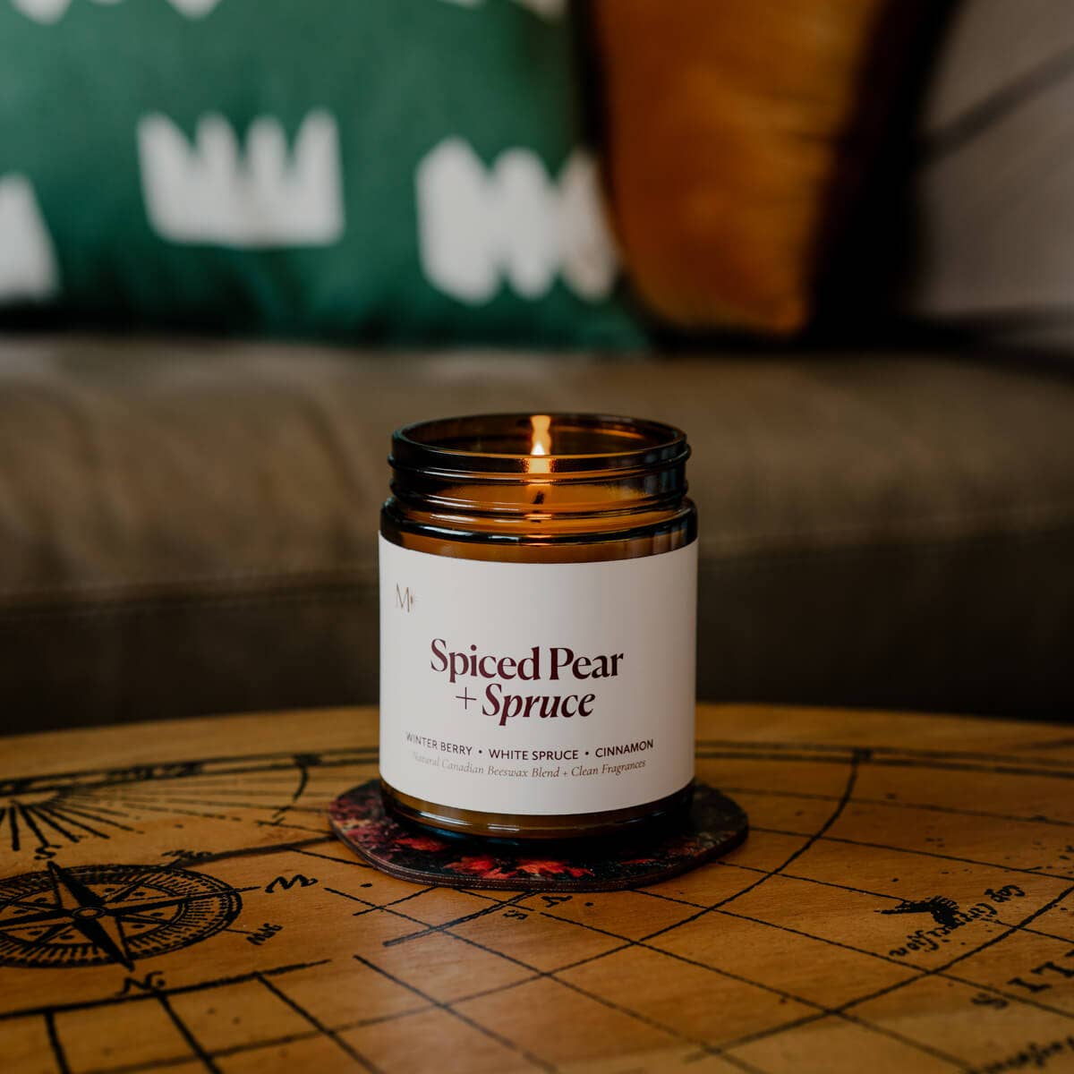 Spiced Pear + Spruce | Canadian Beeswax Candle