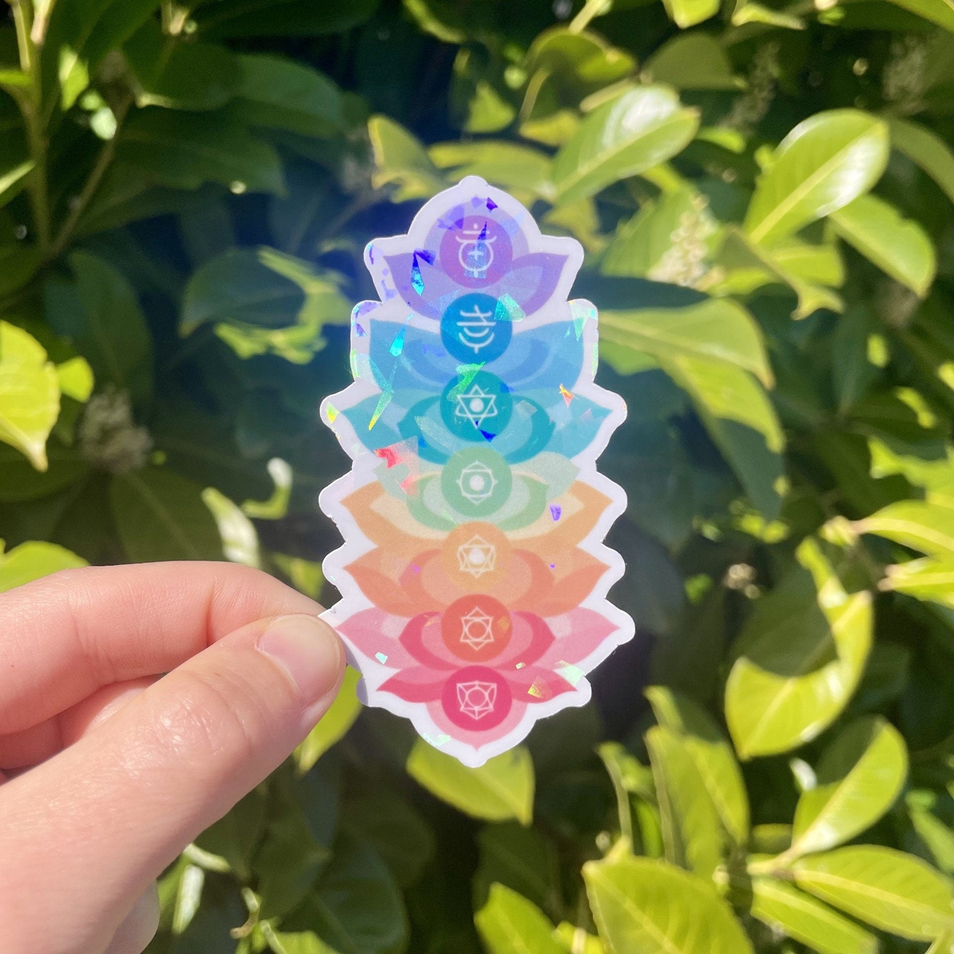 Holographic Chakra Lotus Sticker