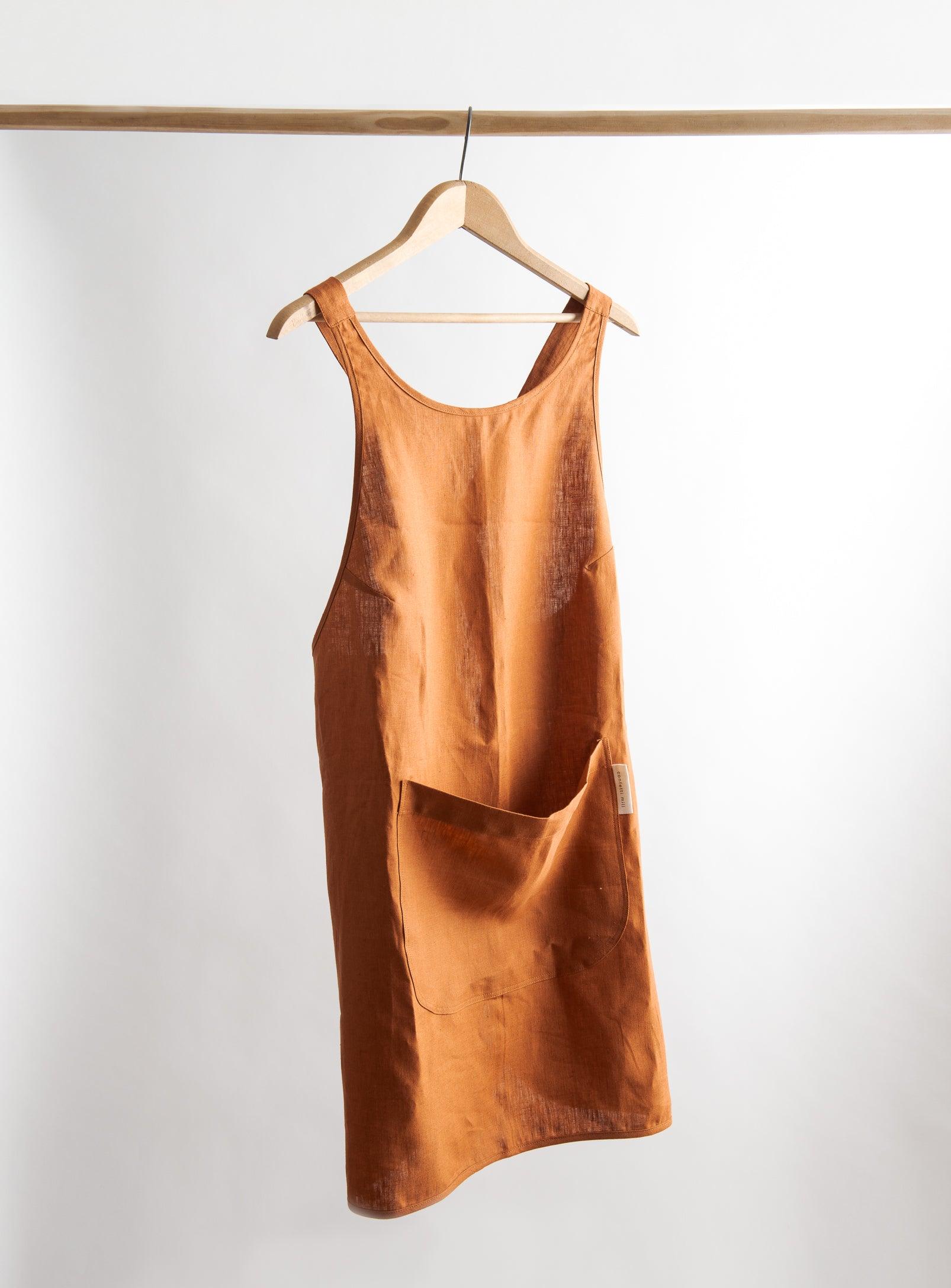 Linen Apron - Burnt orange