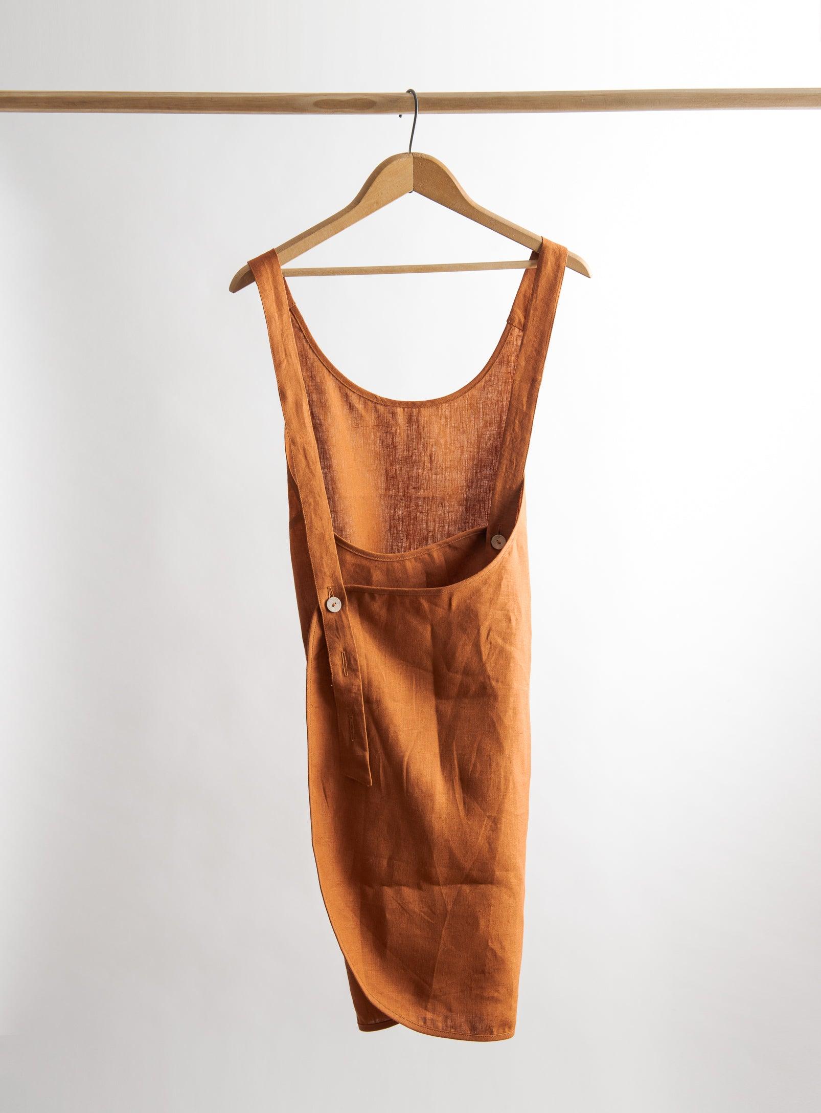 Linen Apron - Burnt orange