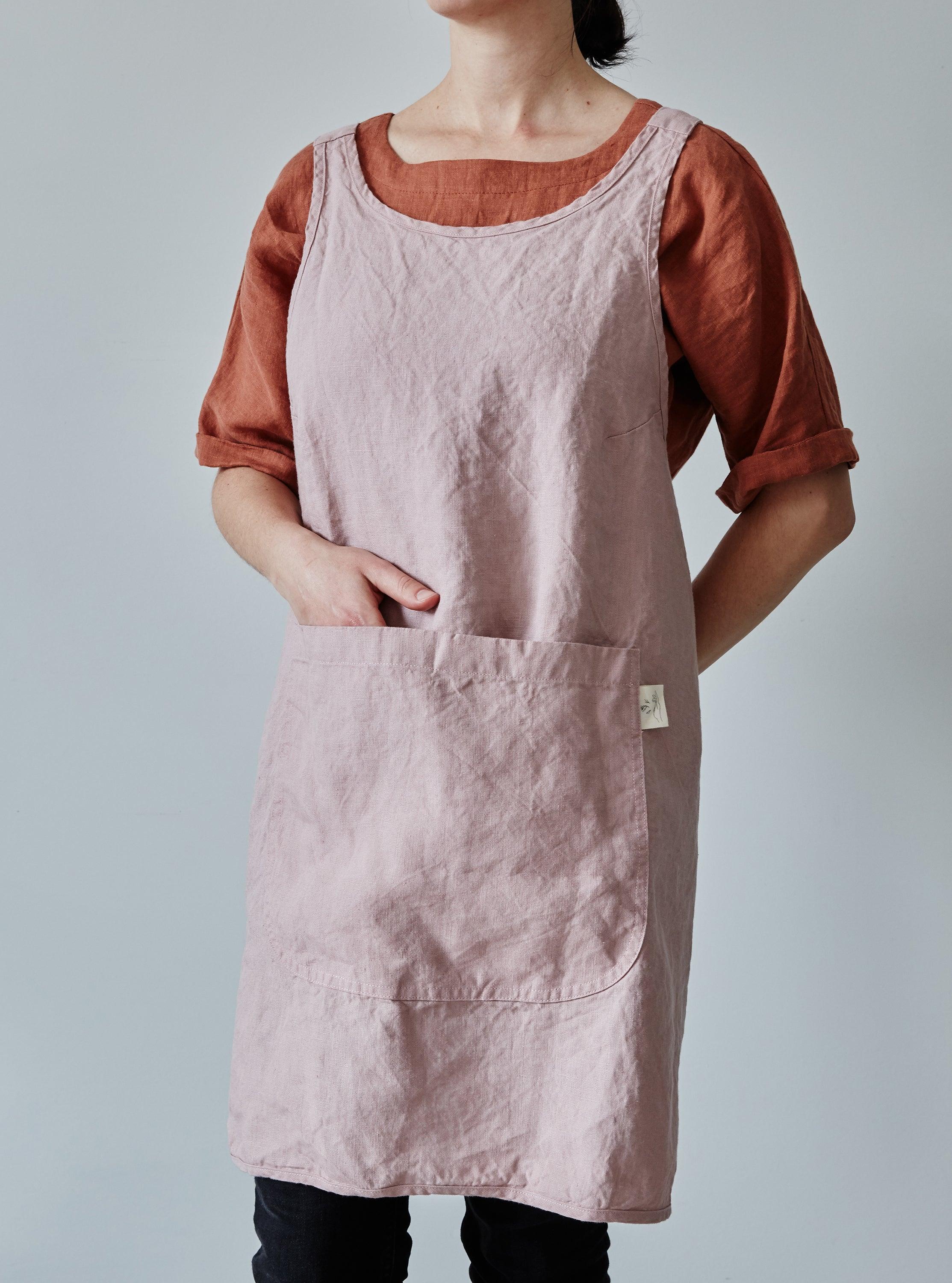 Linen Apron - Dusty pink