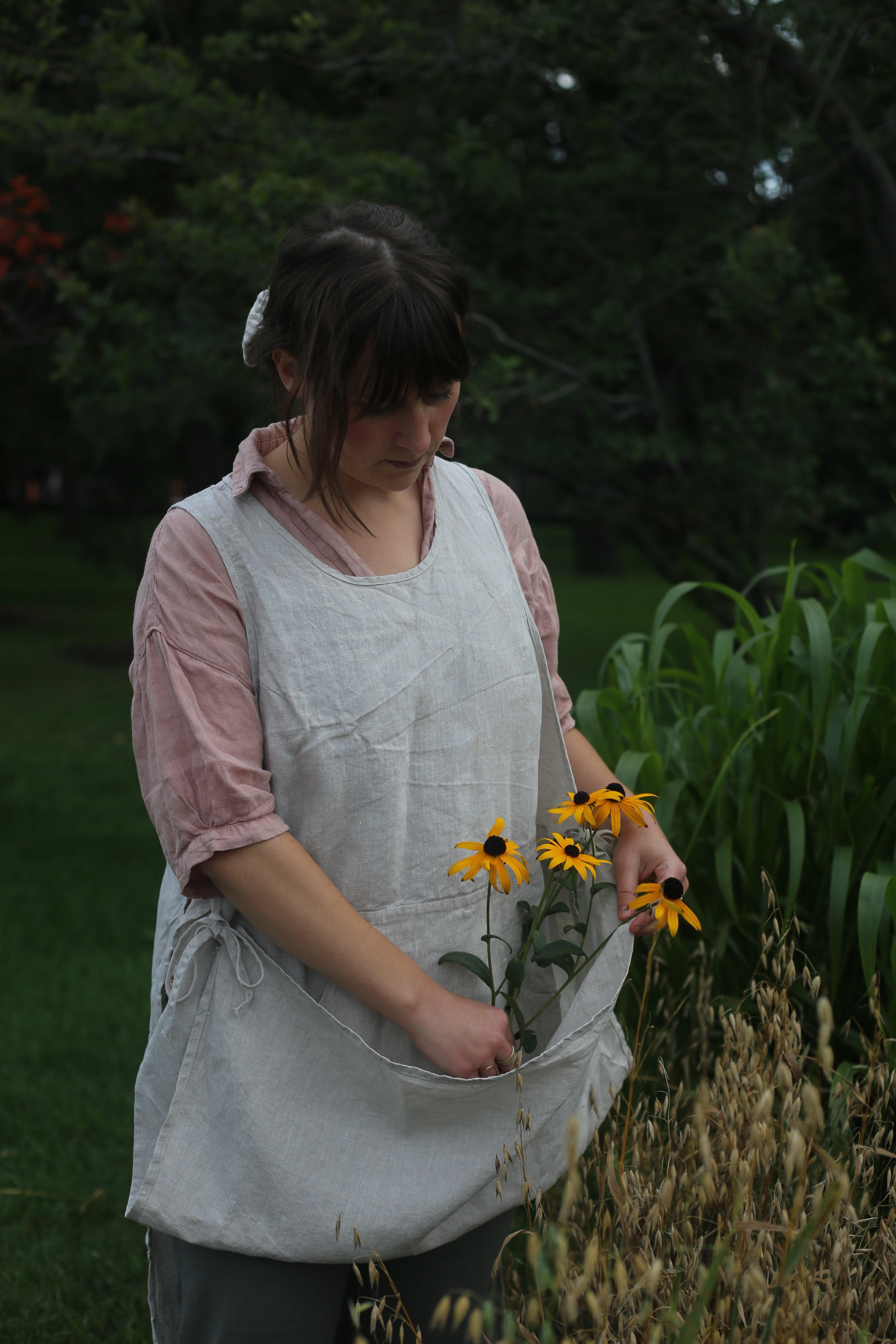 Linen Gardener Apron - Oatmeal