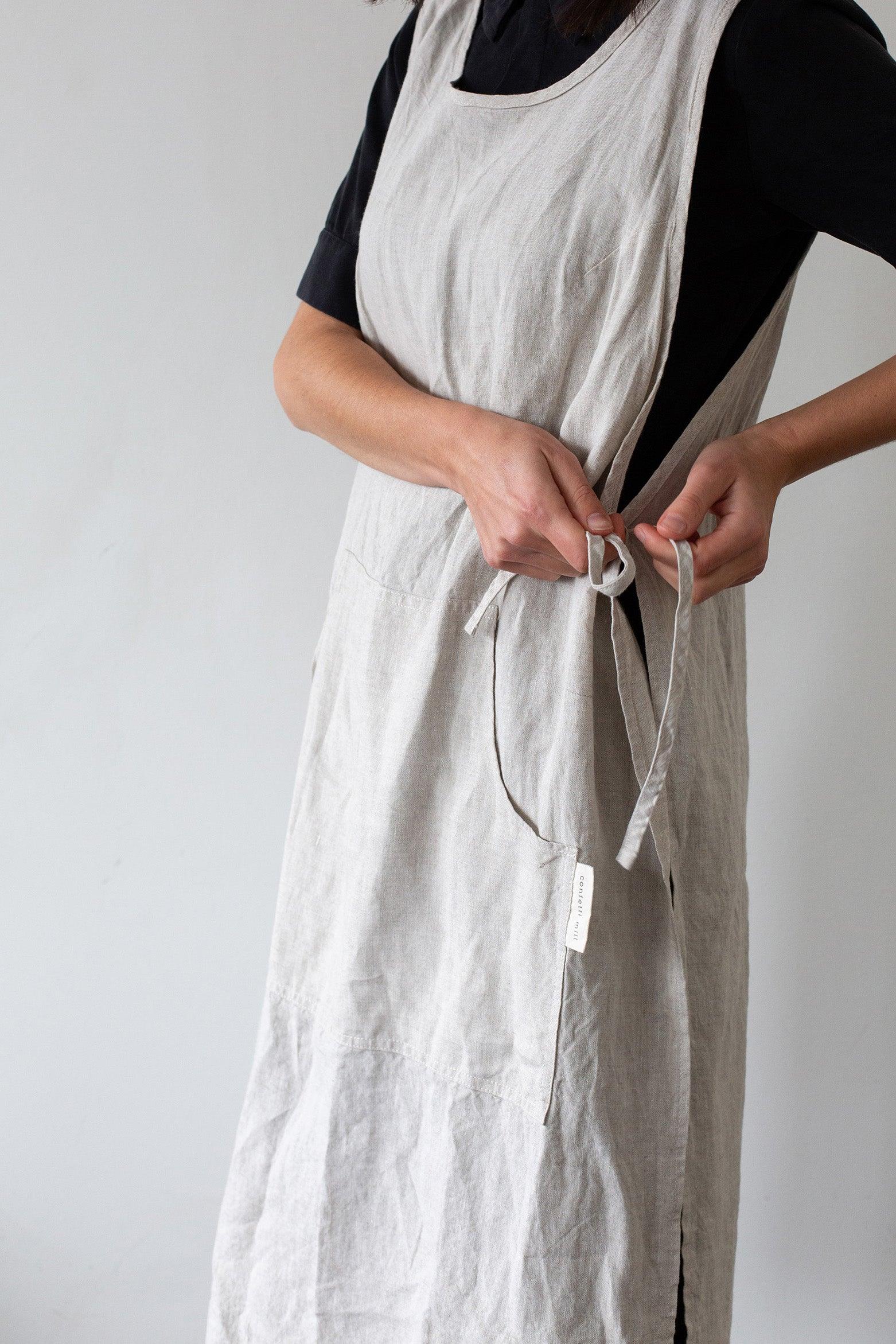 Linen Gardener Apron - Oatmeal