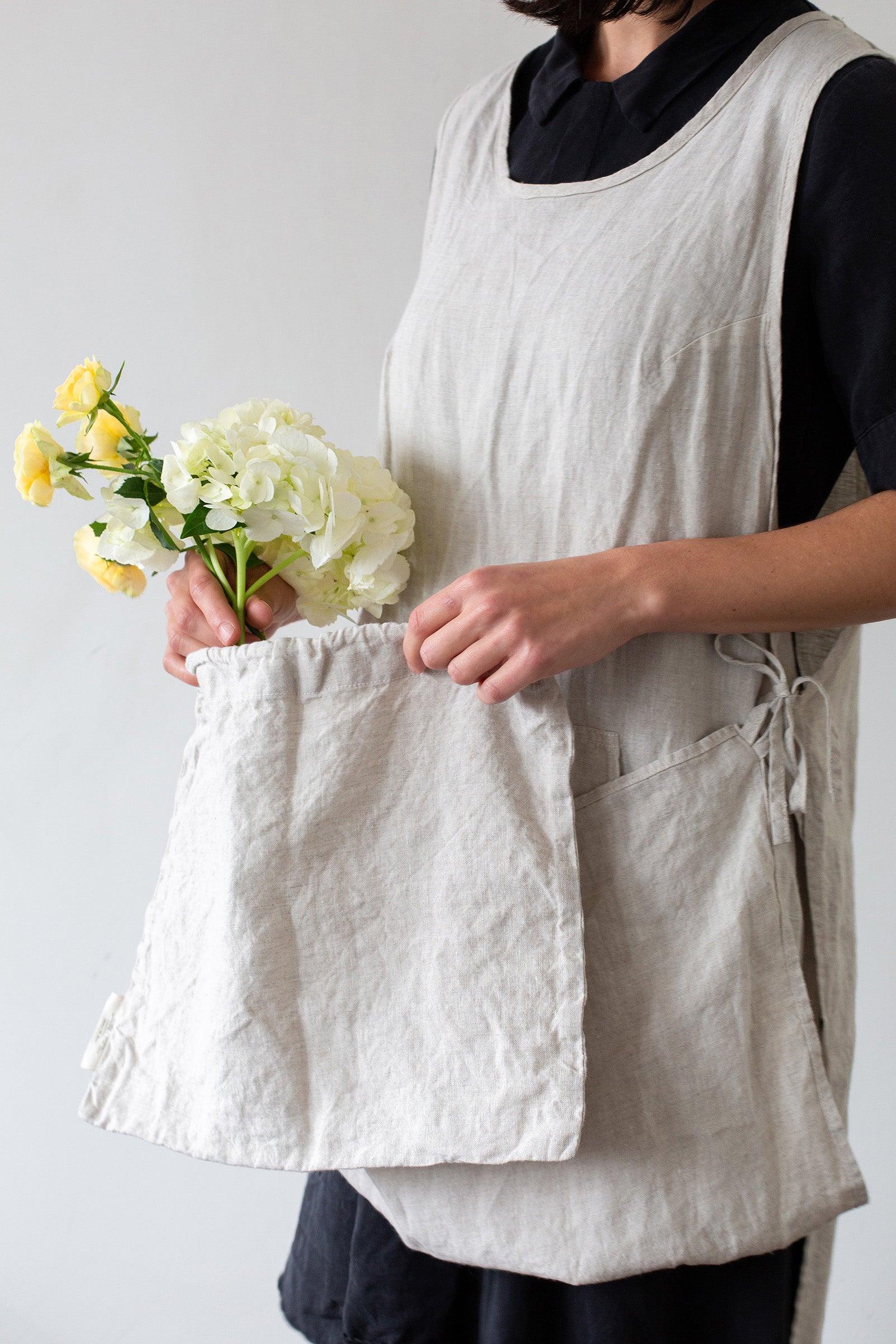 Linen Gardener Apron - Oatmeal