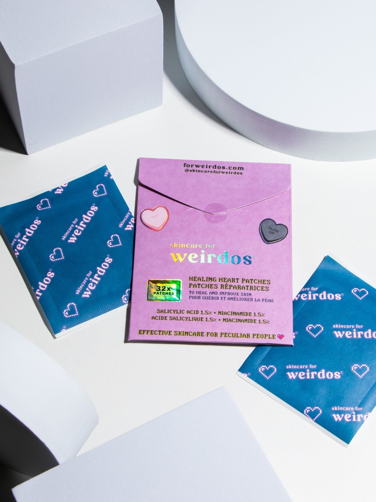 32 healing heart pimple patches